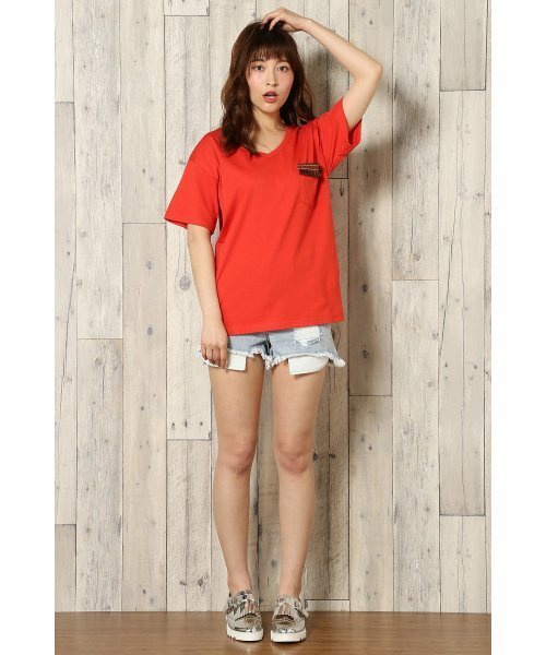 VENCEEXCHANGE(ヴァンスエクスチェンジ)の「シルケット刺繍テープT (Tシャツ/カットソー・レディース・オフホワイト/その他21/オリーブ・MEDIUM)」の15枚目の写真