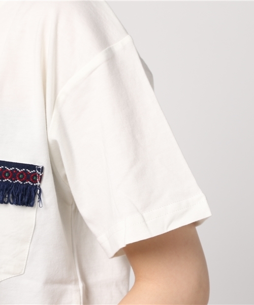 VENCEEXCHANGE(ヴァンスエクスチェンジ)の「シルケット刺繍テープT (Tシャツ/カットソー・レディース・オフホワイト/その他21/オリーブ・MEDIUM)」の8枚目の写真