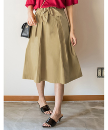 Re:EDIT | [ウエストリボンがスタイリングのアクセントに。]ウエストリボンフレアスカートボトムス/スカート/膝丈・ミモレ丈（51～65cm）[リエディ](スカート)