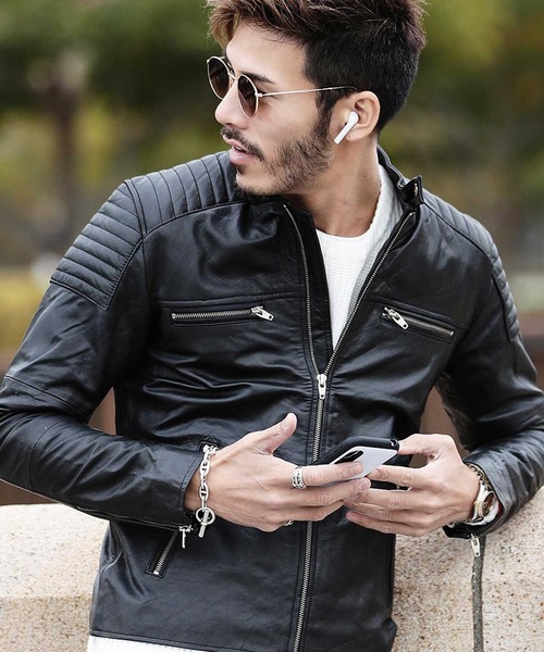 本革 バイカー シングルライダース ジャケット レザー ジャケット ライダース アウター 革ジャン ラム ショート丈 ブルゾン ライダースジャケット Jiggys Shop ジギーズショップ のファッション通販 Zozotown