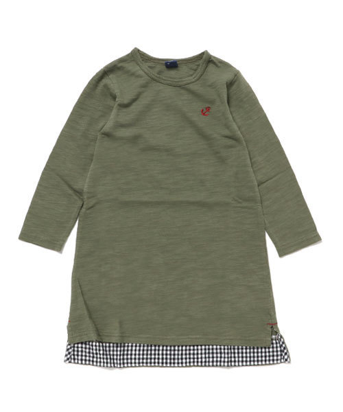 RAGMART(ラグマート)の「カットソーワンピース(ワンピース・キッズ・サックスブルー/カーキ・100/110/130/120)」の1枚目の写真