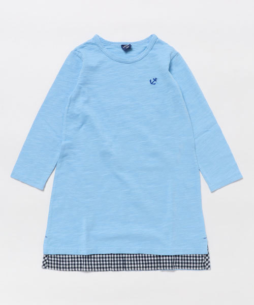 RAGMART(ラグマート)の「カットソーワンピース(ワンピース・キッズ・サックスブルー/カーキ・100/110/130/120)」の2枚目の写真