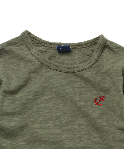 RAGMART(ラグマート)の「カットソーワンピース(ワンピース・キッズ・サックスブルー/カーキ・100/110/130/120)」の4枚目の写真