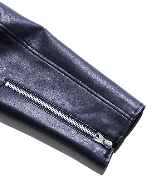 WEGO（ウィゴー）の「WEGO/フェイクレザーフードライダースジャケット（ライダースジャケット・メンズ・ブラック・MEDIUM/LARGE）」の3枚目の写真