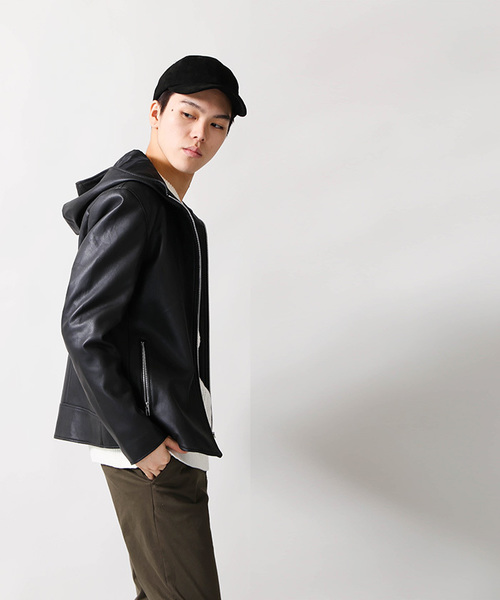 WEGO（ウィゴー）の「WEGO/フェイクレザーフードライダースジャケット（ライダースジャケット・メンズ・ブラック・MEDIUM/LARGE）」の12枚目の写真