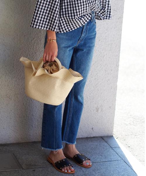 Jewel Changes（ジュエルチェンジズ）の「JC 18SS フリルカゴバッグ（かごバッグ・レディース・ベージュ/レッド/ロイヤルブルー・FREE）」の2枚目の写真