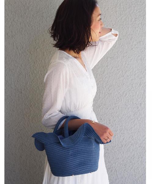 Jewel Changes（ジュエルチェンジズ）の「JC 18SS フリルカゴバッグ（かごバッグ・レディース・ベージュ/レッド/ロイヤルブルー・FREE）」の5枚目の写真