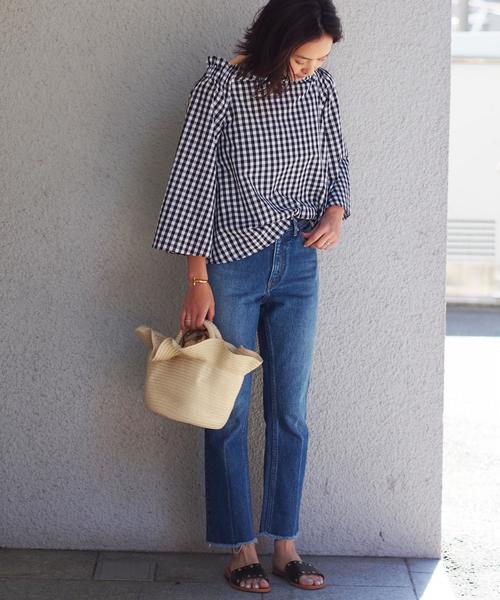 Jewel Changes（ジュエルチェンジズ）の「JC 18SS フリルカゴバッグ（かごバッグ・レディース・ベージュ/レッド/ロイヤルブルー・FREE）」の6枚目の写真