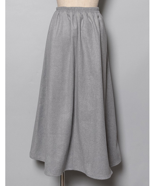 Re:EDIT（リエディ）の「選べる3パターンウールタッチバックロングフレアスカート（スカート・レディース・ブラック/ベージュ/グレー/カーキ/ネイビー/ブラック×ホワイト/グレー×ホワイト/グレー系その他/ブルー系その他・SMALL/MEDIUM/LARGE）」の12枚目の写真