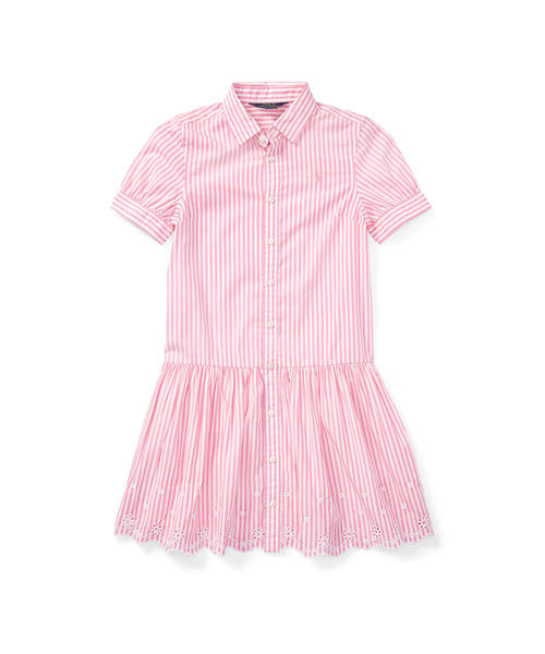 Polo Ralph Lauren Childrenswear ポロラルフローレンチャイルドウェア の ストライプド コットン シャツドレス シャツ ワンピース Wear