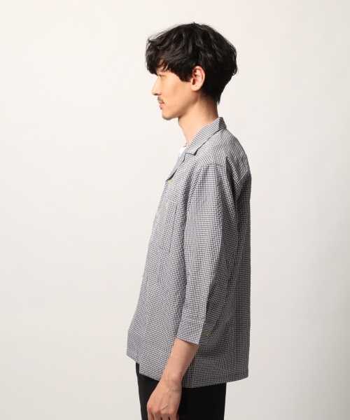 GLOBAL WORK（グローバルワーク）の「【吸水速乾】コンフォートオープンカラー7分袖/788916（シャツ/ブラウス・メンズ・ホワイト/ネイビー/グリーン・MEDIUM/LARGE）」の8枚目の写真