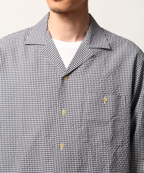 GLOBAL WORK（グローバルワーク）の「【吸水速乾】コンフォートオープンカラー7分袖/788916（シャツ/ブラウス・メンズ・ホワイト/ネイビー/グリーン・MEDIUM/LARGE）」の10枚目の写真