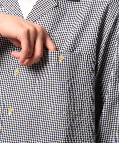 GLOBAL WORK（グローバルワーク）の「【吸水速乾】コンフォートオープンカラー7分袖/788916（シャツ/ブラウス・メンズ・ホワイト/ネイビー/グリーン・MEDIUM/LARGE）」の14枚目の写真