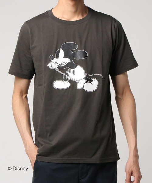 Disney(ディズニー)の「MICKEY MOUSE_NN_T-SHIRT Disney(ディズニー)(Tシャツ/カットソー・メンズ・ネイビー/ブラック/チャコールグレー/ホワイト・3/2/4/5)」の3枚目の写真