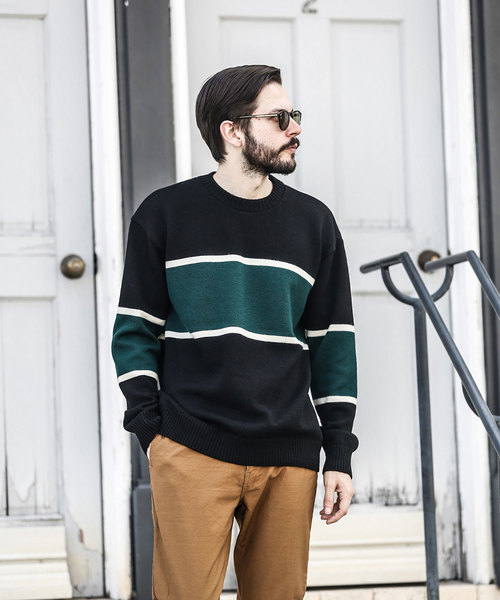 MR.OLIVE（ミスターオリーブ）の「7G SOFT WOOL KNIT / BIG SILHOUTTE RUGBY SWEATER（ニット/セーター・メンズ・ブラック/ネイビー/ブラウン・SMALL/MEDIUM/LARGE）」の10枚目の写真