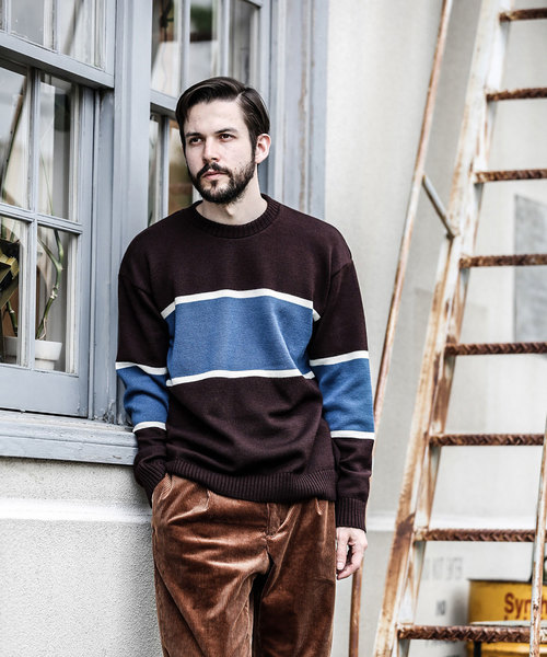 MR.OLIVE（ミスターオリーブ）の「7G SOFT WOOL KNIT / BIG SILHOUTTE RUGBY SWEATER（ニット/セーター・メンズ・ブラック/ネイビー/ブラウン・SMALL/MEDIUM/LARGE）」の12枚目の写真