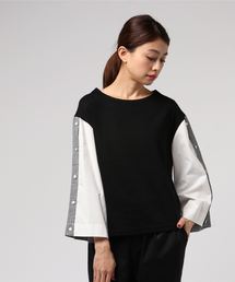 INTERPLANET | フェイクシャツ袖ボトルネックプルオーバー(Tシャツ/カットソー)