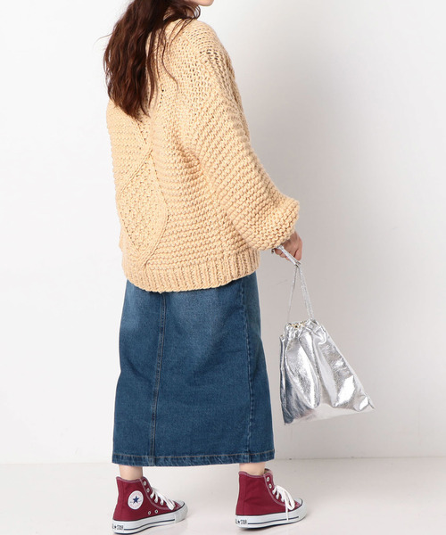 archives（アルシーヴ）の「ハンドメイドケーブルカーディガン（カーディガン/ボレロ・レディース・ブラック/ベージュ/アイボリー・MEDIUM）」の5枚目の写真