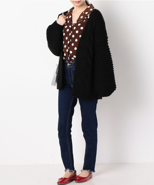 archives（アルシーヴ）の「ハンドメイドケーブルカーディガン（カーディガン/ボレロ・レディース・ブラック/ベージュ/アイボリー・MEDIUM）」の9枚目の写真