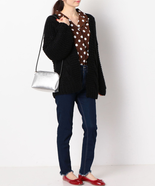 archives（アルシーヴ）の「ハンドメイドケーブルカーディガン（カーディガン/ボレロ・レディース・ブラック/ベージュ/アイボリー・MEDIUM）」の10枚目の写真