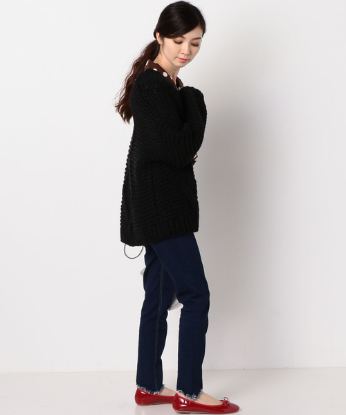 archives（アルシーヴ）の「ハンドメイドケーブルカーディガン（カーディガン/ボレロ・レディース・ブラック/ベージュ/アイボリー・MEDIUM）」の11枚目の写真