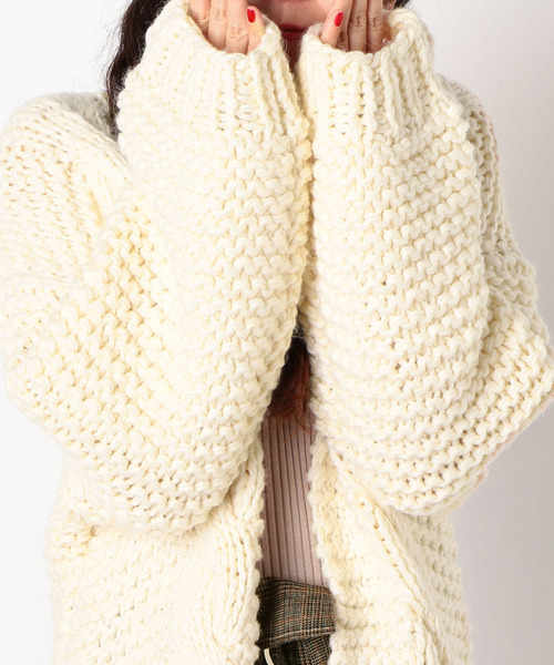 archives（アルシーヴ）の「ハンドメイドケーブルカーディガン（カーディガン/ボレロ・レディース・ブラック/ベージュ/アイボリー・MEDIUM）」の14枚目の写真