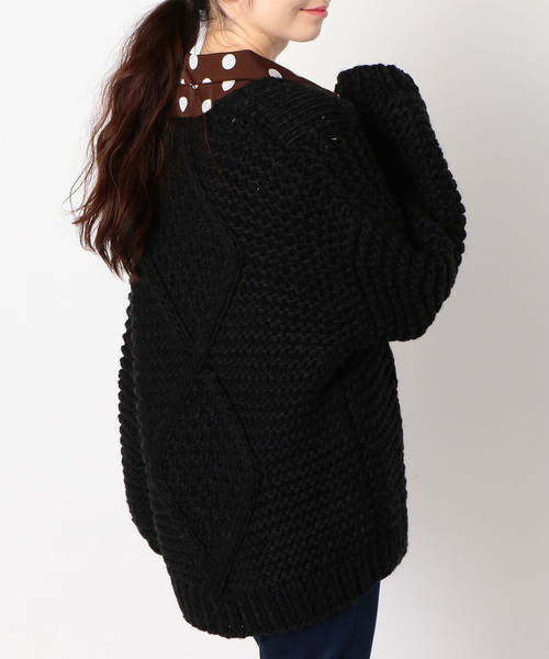 archives（アルシーヴ）の「ハンドメイドケーブルカーディガン（カーディガン/ボレロ・レディース・ブラック/ベージュ/アイボリー・MEDIUM）」の17枚目の写真