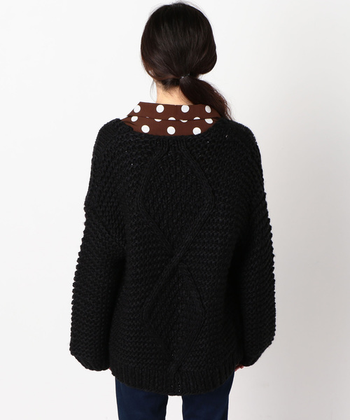 archives（アルシーヴ）の「ハンドメイドケーブルカーディガン（カーディガン/ボレロ・レディース・ブラック/ベージュ/アイボリー・MEDIUM）」の19枚目の写真