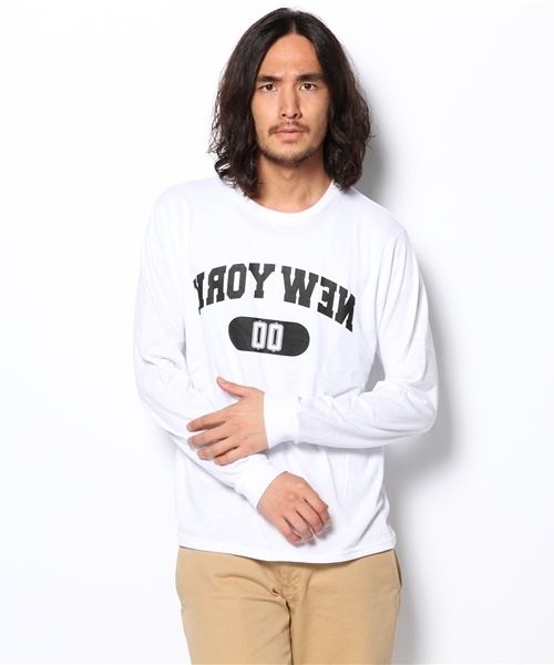 WEGO(ウィゴー)の「WEGO/カレッジナンバリングTee(Tシャツ/カットソー・メンズ・ブラック系その他/ホワイト系その他/ホワイト/ブラック・MEDIUM/LARGE)」の3枚目の写真