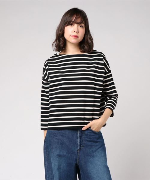 RIVE DROITE（リヴドロワ）の「ポンチボーダーカットソー（Tシャツ/カットソー・レディース・ホワイト/ブラック・FREE）」の6枚目の写真