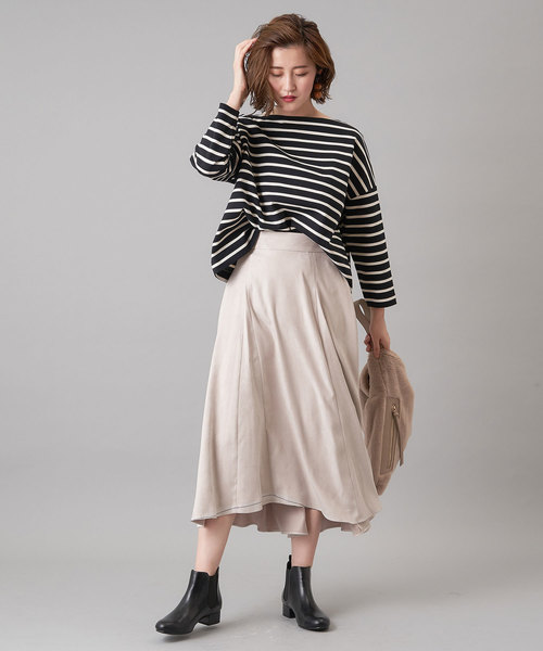 RIVE DROITE（リヴドロワ）の「ポンチボーダーカットソー（Tシャツ/カットソー・レディース・ホワイト/ブラック・FREE）」の5枚目の写真