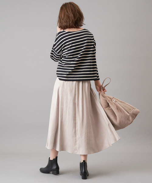 RIVE DROITE（リヴドロワ）の「ポンチボーダーカットソー（Tシャツ/カットソー・レディース・ホワイト/ブラック・FREE）」の8枚目の写真