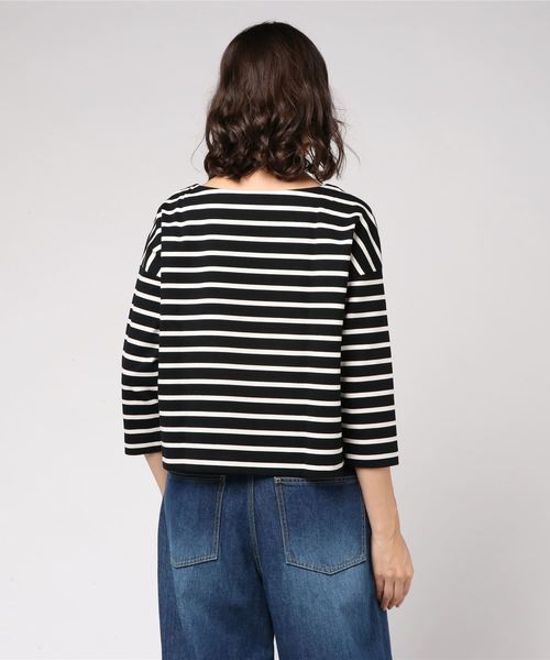 RIVE DROITE（リヴドロワ）の「ポンチボーダーカットソー（Tシャツ/カットソー・レディース・ホワイト/ブラック・FREE）」の4枚目の写真