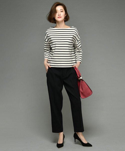 RIVE DROITE（リヴドロワ）の「ポンチボーダーカットソー（Tシャツ/カットソー・レディース・ホワイト/ブラック・FREE）」の9枚目の写真