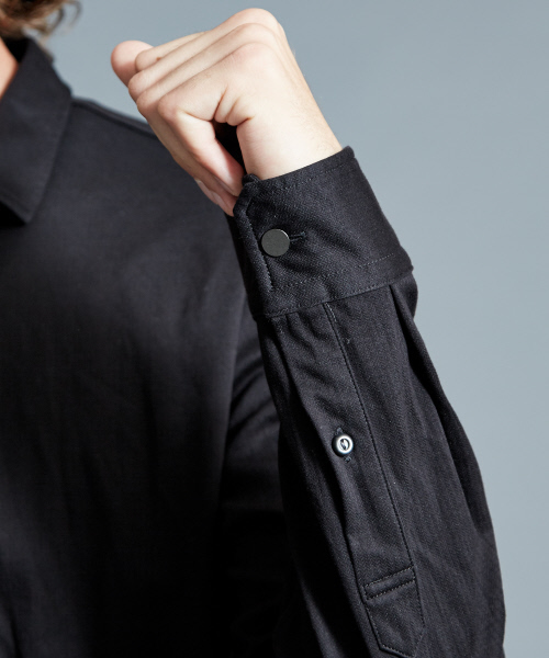 5351 POUR LES HOMMES（ゴーサンゴーイチプールオム）の「ヘリンボーンジャージーシャツ（シャツ/ブラウス・メンズ・ブラック・44/46/48/50）」の8枚目の写真