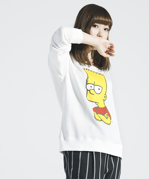 WEGO（ウィゴー）の「∴WEGO/The Simpsonsスウェット（スウェット・レディース・オフホワイト/ブラック・FREE）」の2枚目の写真