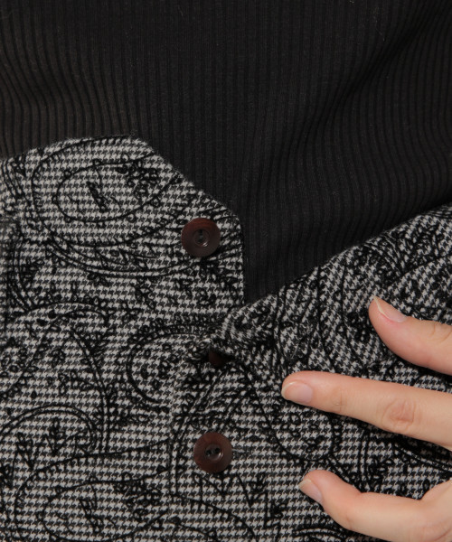 PAGEBOY（ページボーイ）の「ペイズリーチェックナロースカート（スカート・レディース・チャコールグレー/ブラック・SMALL/MEDIUM）」の12枚目の写真