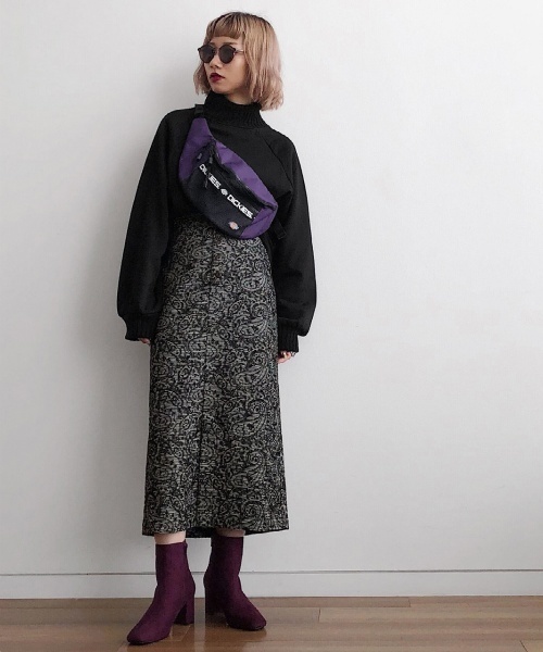 PAGEBOY（ページボーイ）の「ペイズリーチェックナロースカート（スカート・レディース・チャコールグレー/ブラック・SMALL/MEDIUM）」の19枚目の写真