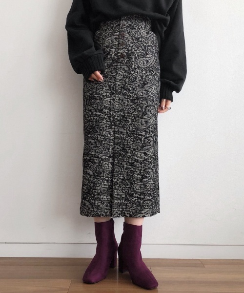 PAGEBOY（ページボーイ）の「ペイズリーチェックナロースカート（スカート・レディース・チャコールグレー/ブラック・SMALL/MEDIUM）」の18枚目の写真