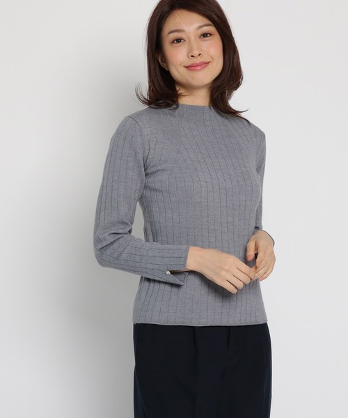 Sunauna(スーナウーナ)の「ワイドリブボトルネックニット(ニット/セーター・レディース・ブラック/グレー/オフホワイト・40/38/34)」の1枚目の写真