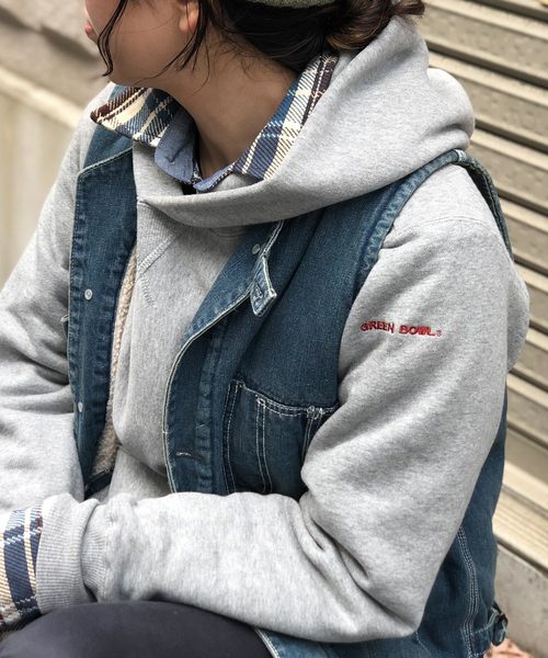 GREEN BOWL（グリーンボウル）の「GREEN BOWL Sweat Parka/グリーンボウル スウェット パーカー 無地（パーカー・メンズ・杢グレー/ネイビー・40/38）」の7枚目の写真