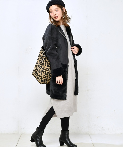 natural couture（ナチュラルクチュール）の「もちもちロングニットワンピ（ワンピース・レディース・ブラック/ダークブラウン/ピンク/トップグレー・FREE）」の11枚目の写真