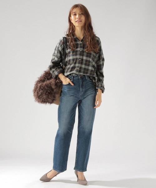 BAYFLOW（ベイフロー）の「チェックネルシャツ（シャツ/ブラウス・レディース・チャコール/ベージュ/パープル・SMALL/MEDIUM）」の10枚目の写真