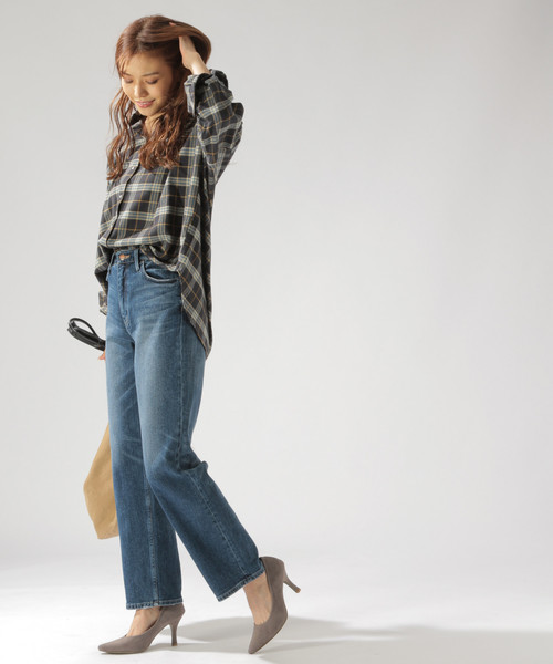 BAYFLOW（ベイフロー）の「チェックネルシャツ（シャツ/ブラウス・レディース・チャコール/ベージュ/パープル・SMALL/MEDIUM）」の8枚目の写真