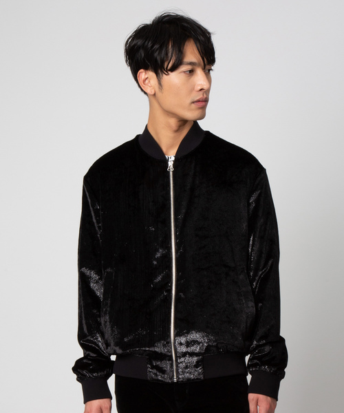 セール】スリムフィット ボンバー ジャケット イン メタリック