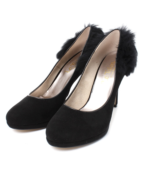 LE TALON（ルタロン）の「5th 9.5cm ファーキリカエプラット（パンプス・レディース・チャコールグレー/ブラック・35.5/36/36.5/37/37.5）」の2枚目の写真