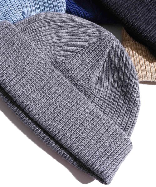 WEGO(ウィゴー)の「WEGO/50/50ショートニットキャップ(ニットキャップ/ビーニー・メンズ・ベージュ/ブラック/ブルー/ネイビー/グレー・FREE)」の3枚目の写真