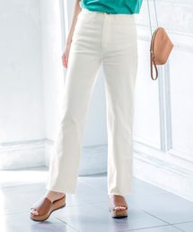 KOBE LETTUCE | カットオフハイライズストレートデニムパンツ(デニムパンツ)