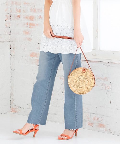 KOBE LETTUCE（コウベレタス）の「カットオフハイライズストレートデニムパンツ（デニムパンツ・レディース・ライトブルー/ブルー/アイボリー・M/S）」の18枚目の写真