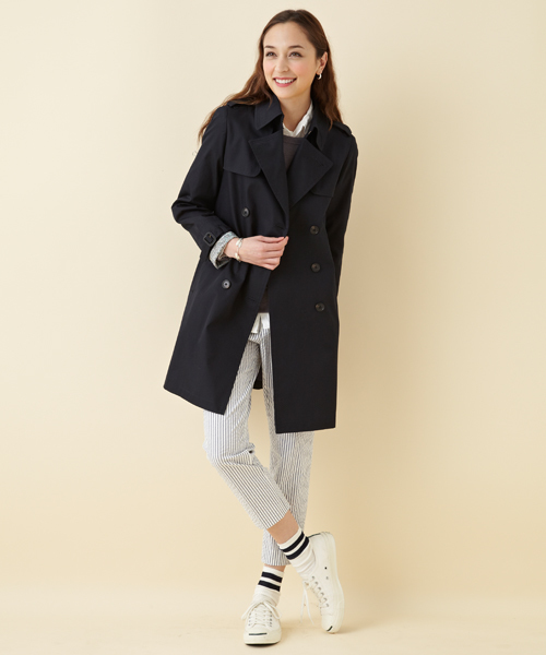 green label relaxing（グリーンレーベルリラクシング）の「◆GT T/C 120/3 ギャバトレンチコート GLH07（トレンチコート・レディース・ベージュ/ネイビー・40/44/38/42/36/34）」の2枚目の写真